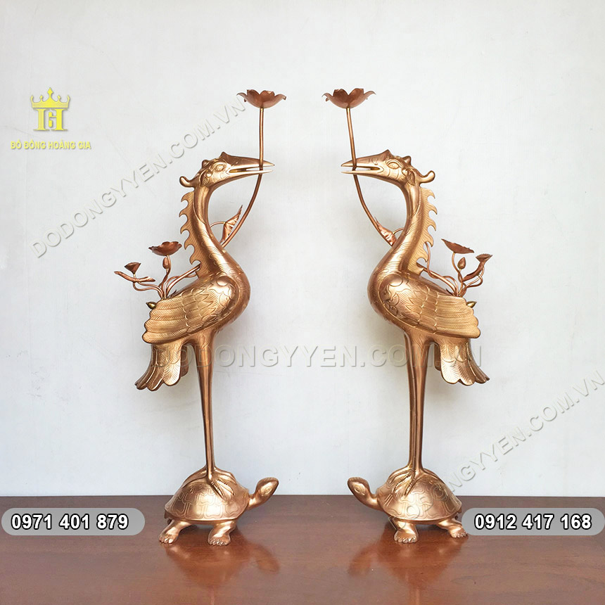 Hạc thờ bằng đồng l&agrave; biểu tượng của sự may mắn, trường thọ v&agrave; thịnh vượng